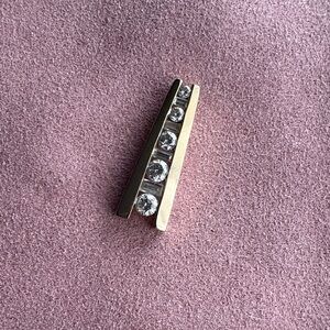 14K Gold Diamond Bar Charm